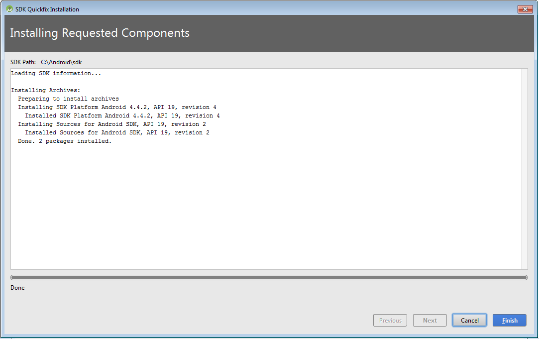 Install Android (API 19) Step 6